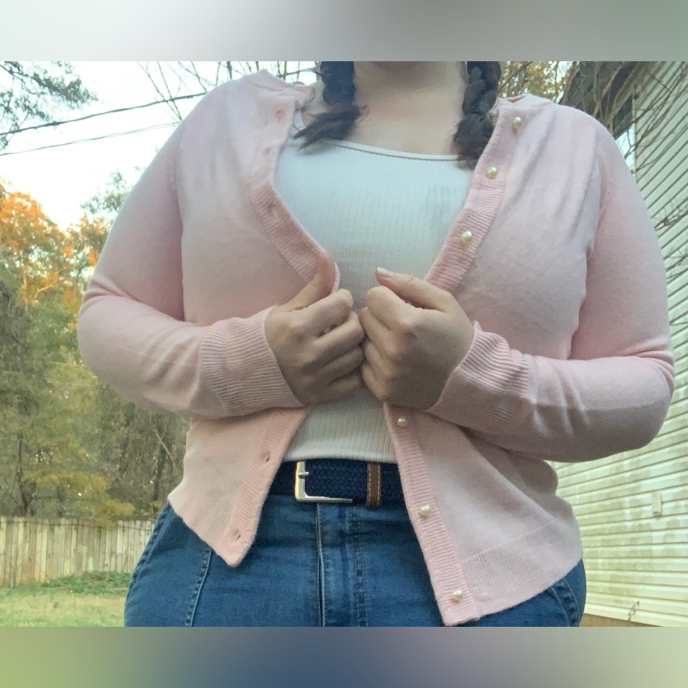 Carolyn Taylor Soft Pink Cardigan Sweater